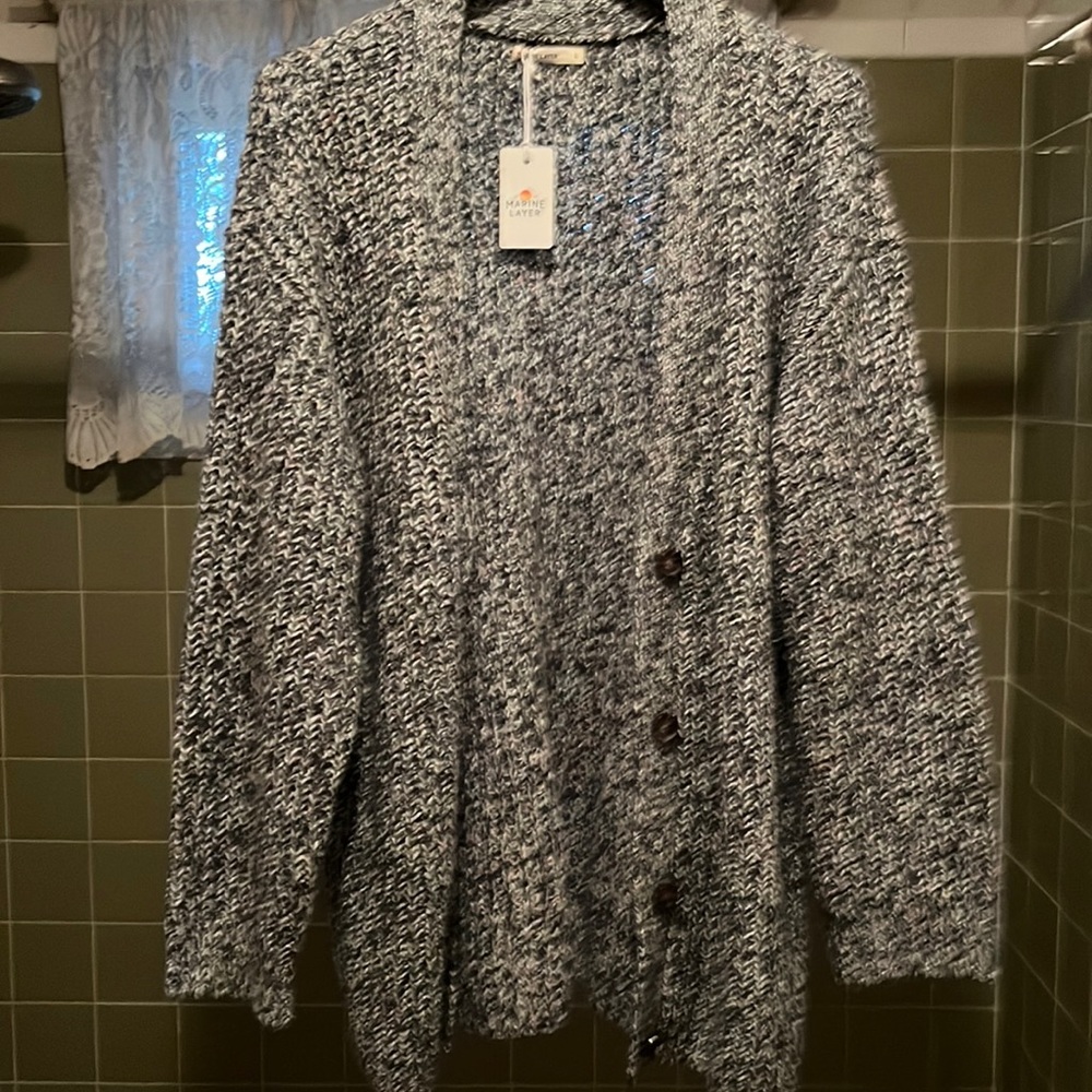 Marine layer blue multi cardigan.